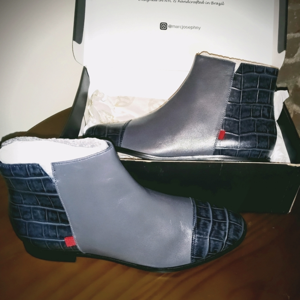 Marc Joseph Croc Embossed Booties size 10.5